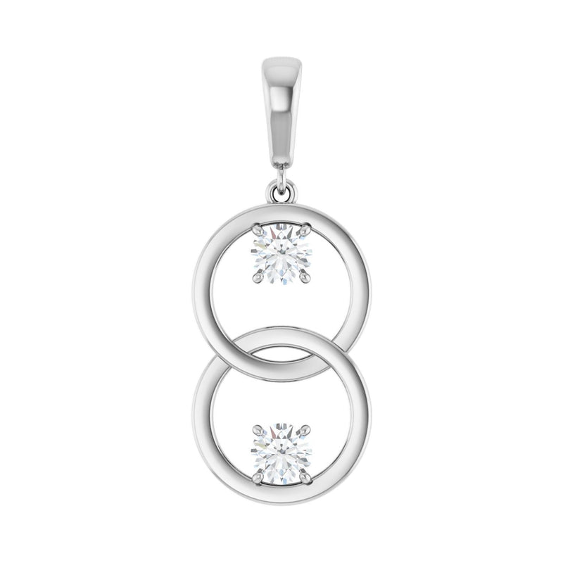Two-Stone Circle Pendant · 4.6 ct — 14K White Gold
