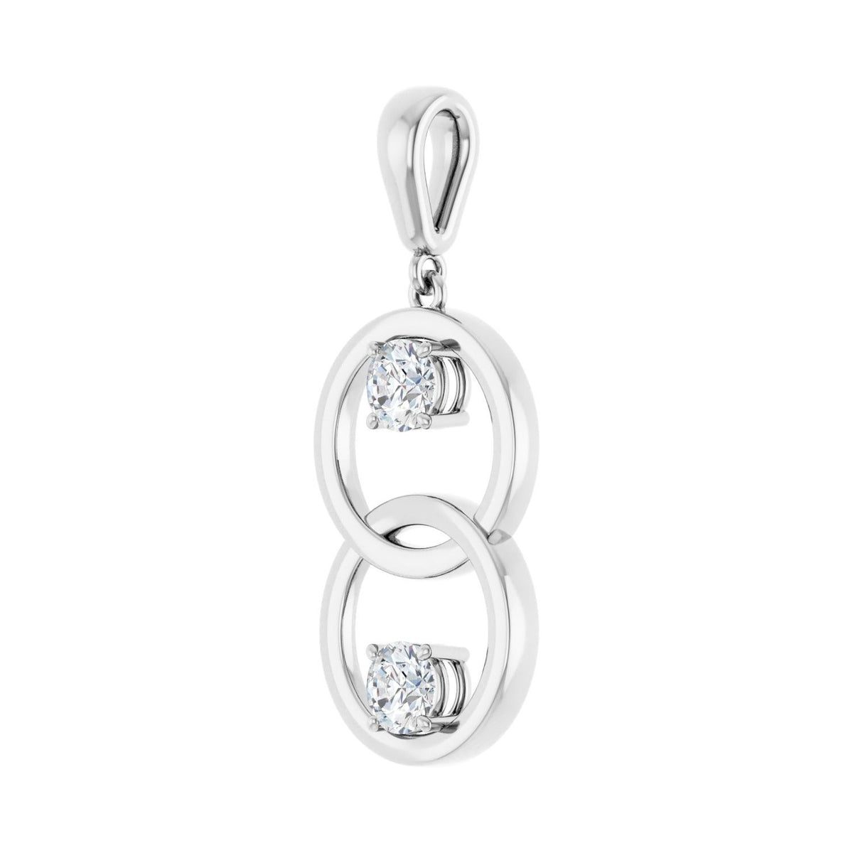 Two-Stone Circle Pendant · 4.6 ct — 14K White Gold view 2