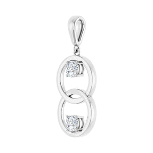 Two-Stone Circle Pendant · 4.6 ct — 14K White Gold view 2