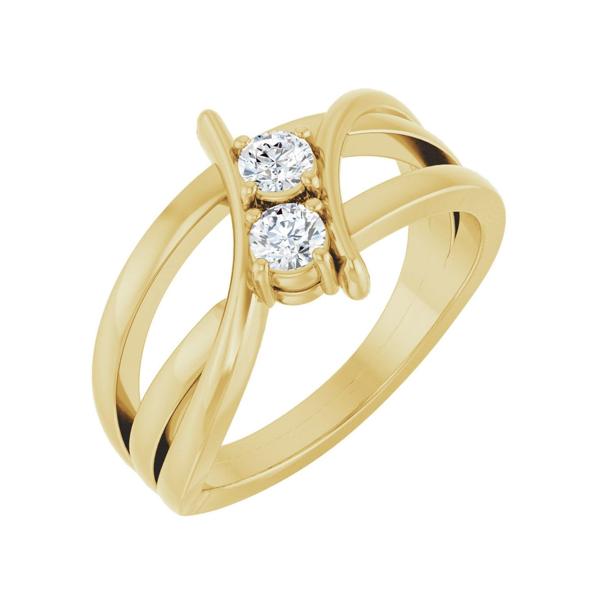 Two-Stone Ring · 0.25–1 ct — 14K Yellow Gold