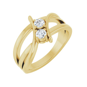 Two-Stone Ring · 0.25–1 ct — 14K Yellow Gold