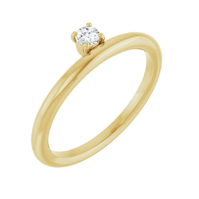 Asymmetric Stackable Ring · 0.1 ct — 14K Yellow Gold