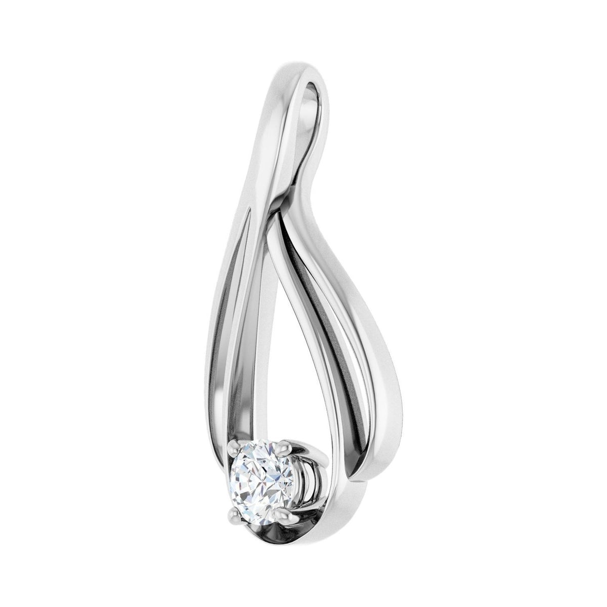 Solitaire Pendant · 4.35 ct — 14K White Gold view 2
