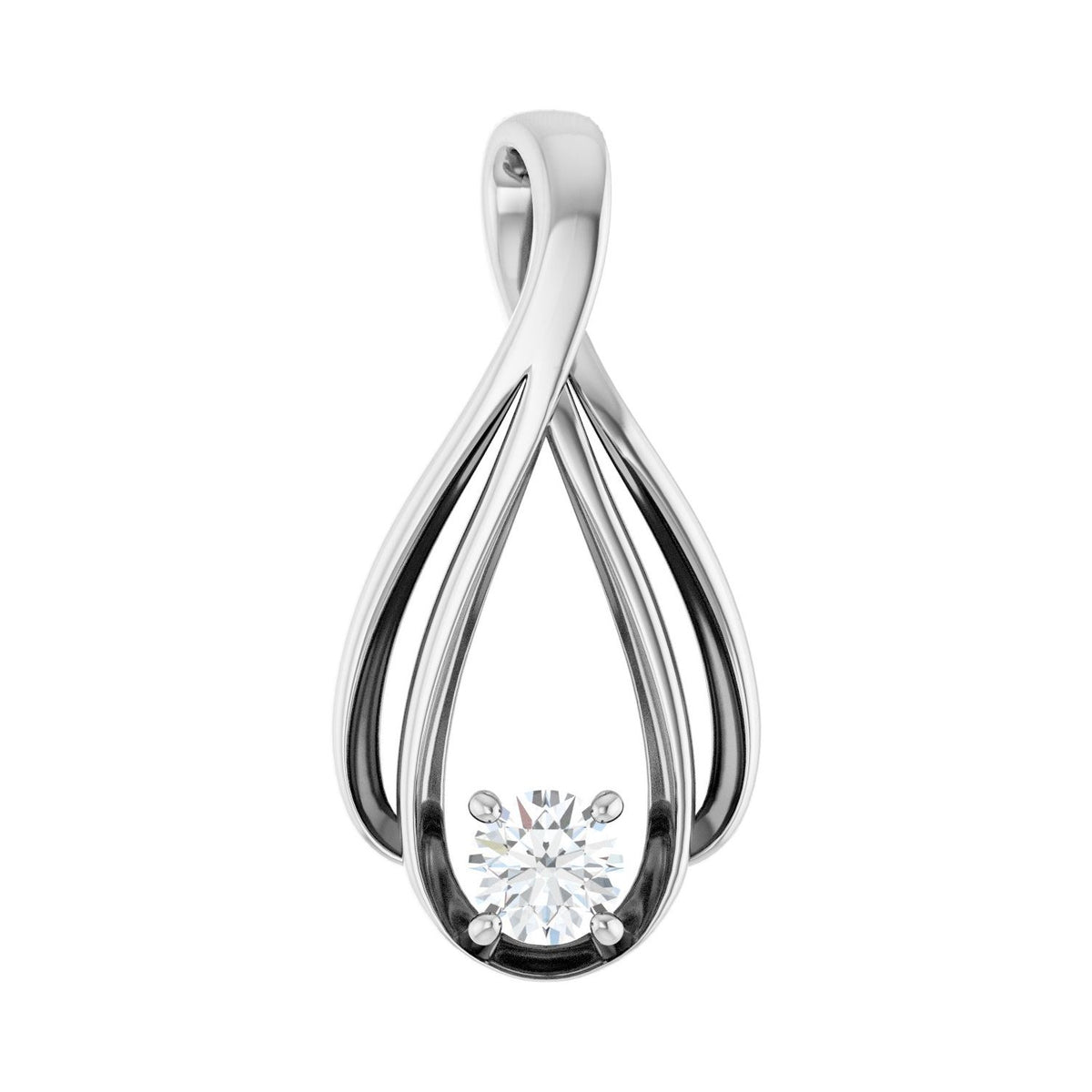 Solitaire Pendant · 4.35 ct — 14K White Gold