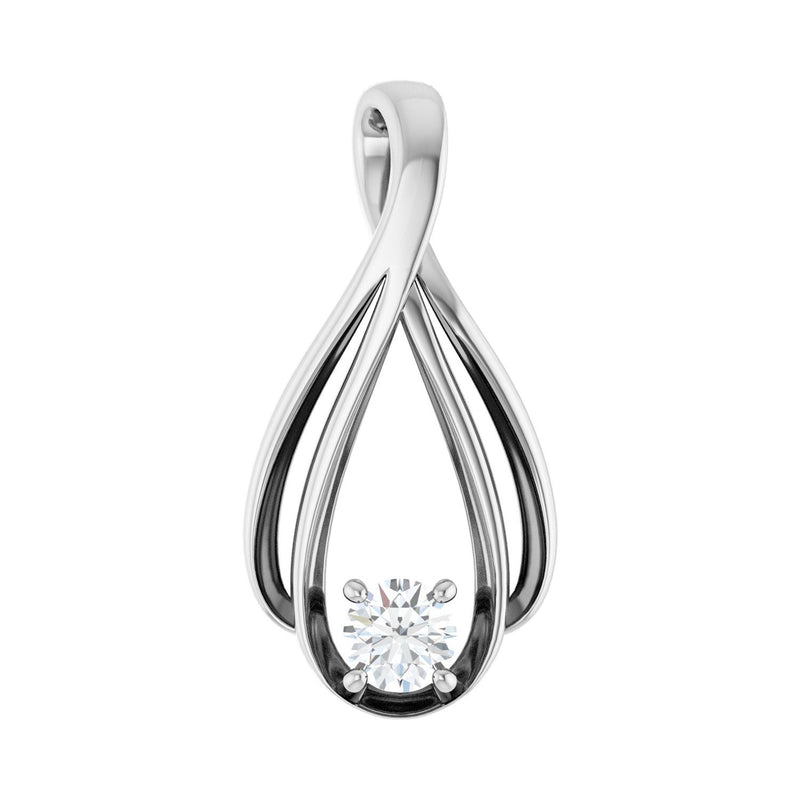 Solitaire Pendant · 4.35 ct — 14K White Gold