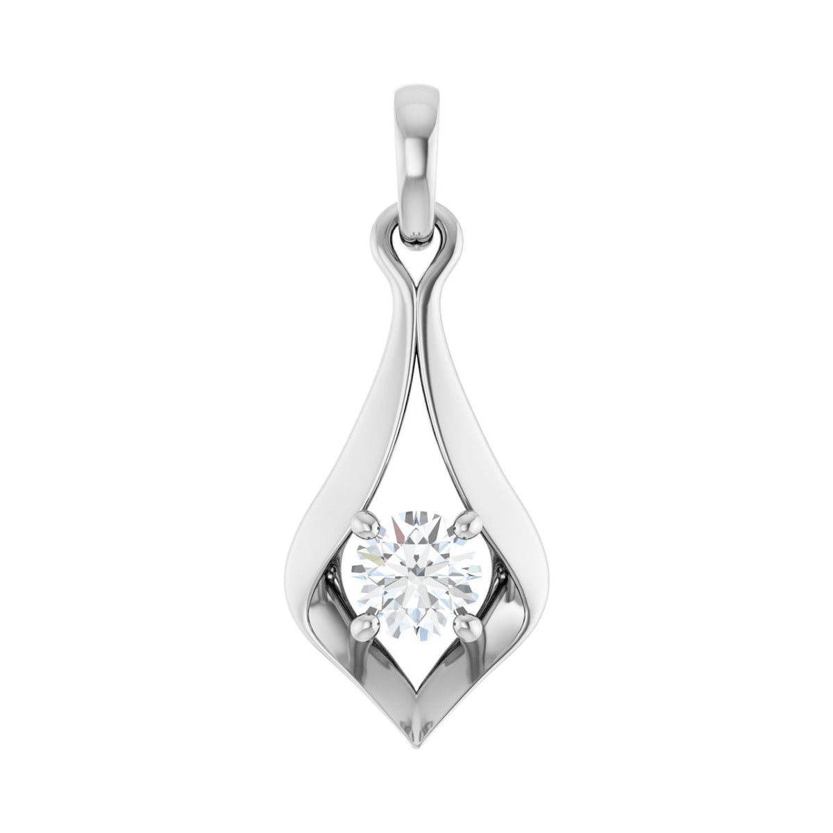 Solitaire Pendant · 4.3 ct — 14K White Gold