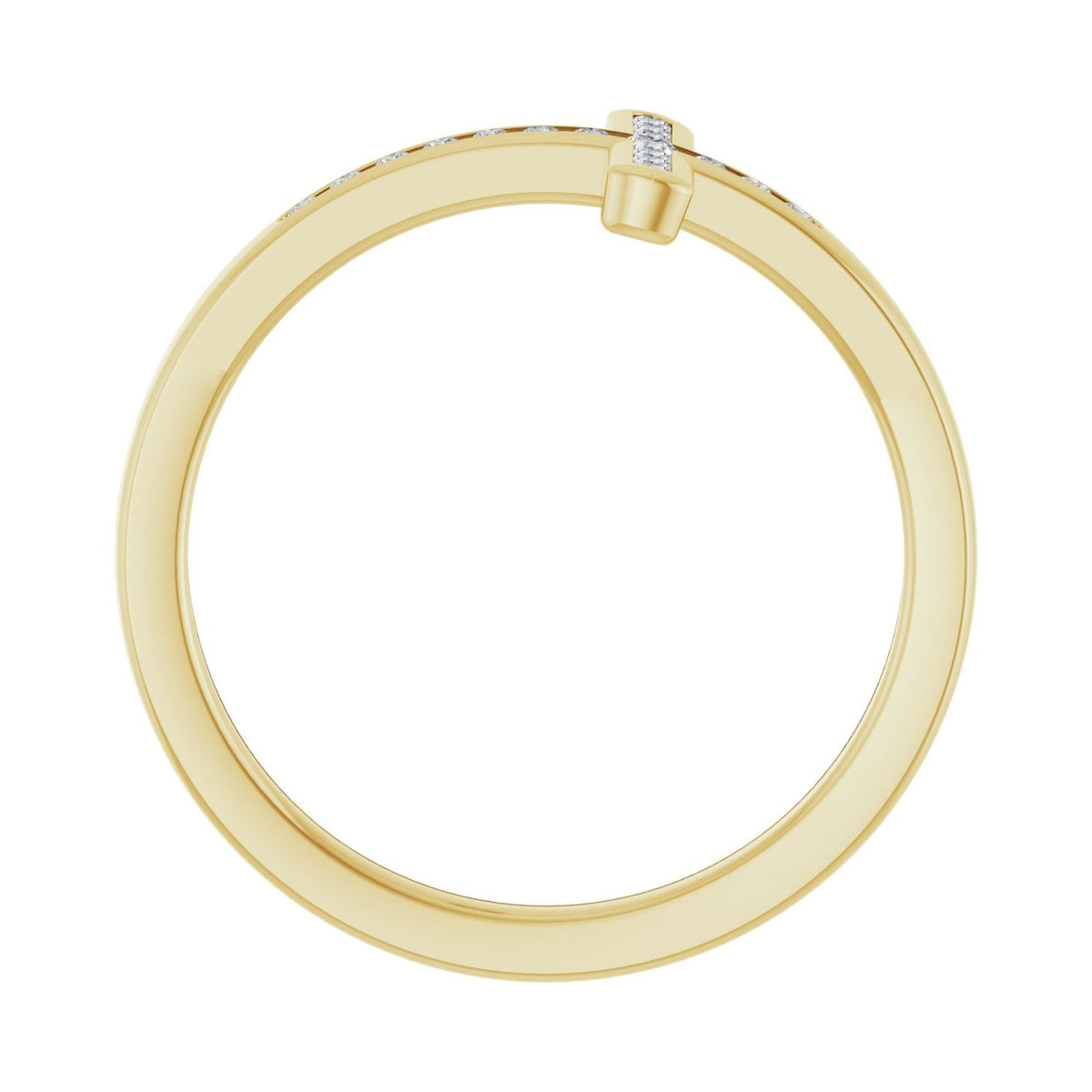Sideways Cross Ring · 0.1 ct — 14K Yellow Gold view 2