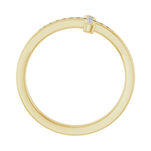 Sideways Cross Ring · 0.1 ct — 14K Yellow Gold view 2