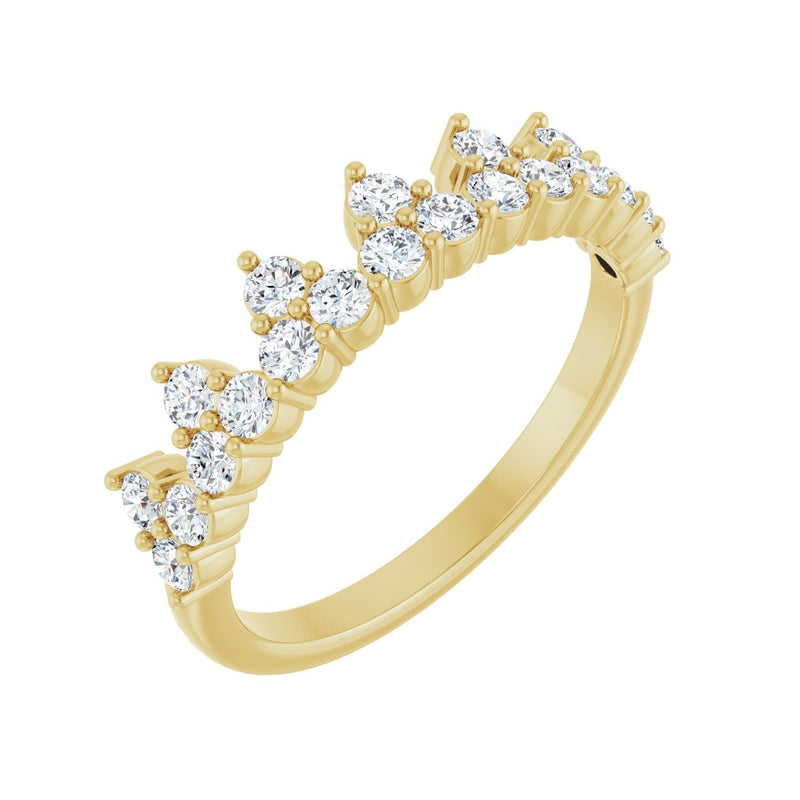 Accented Crown Ring · 0.63 ct — 14K Yellow Gold