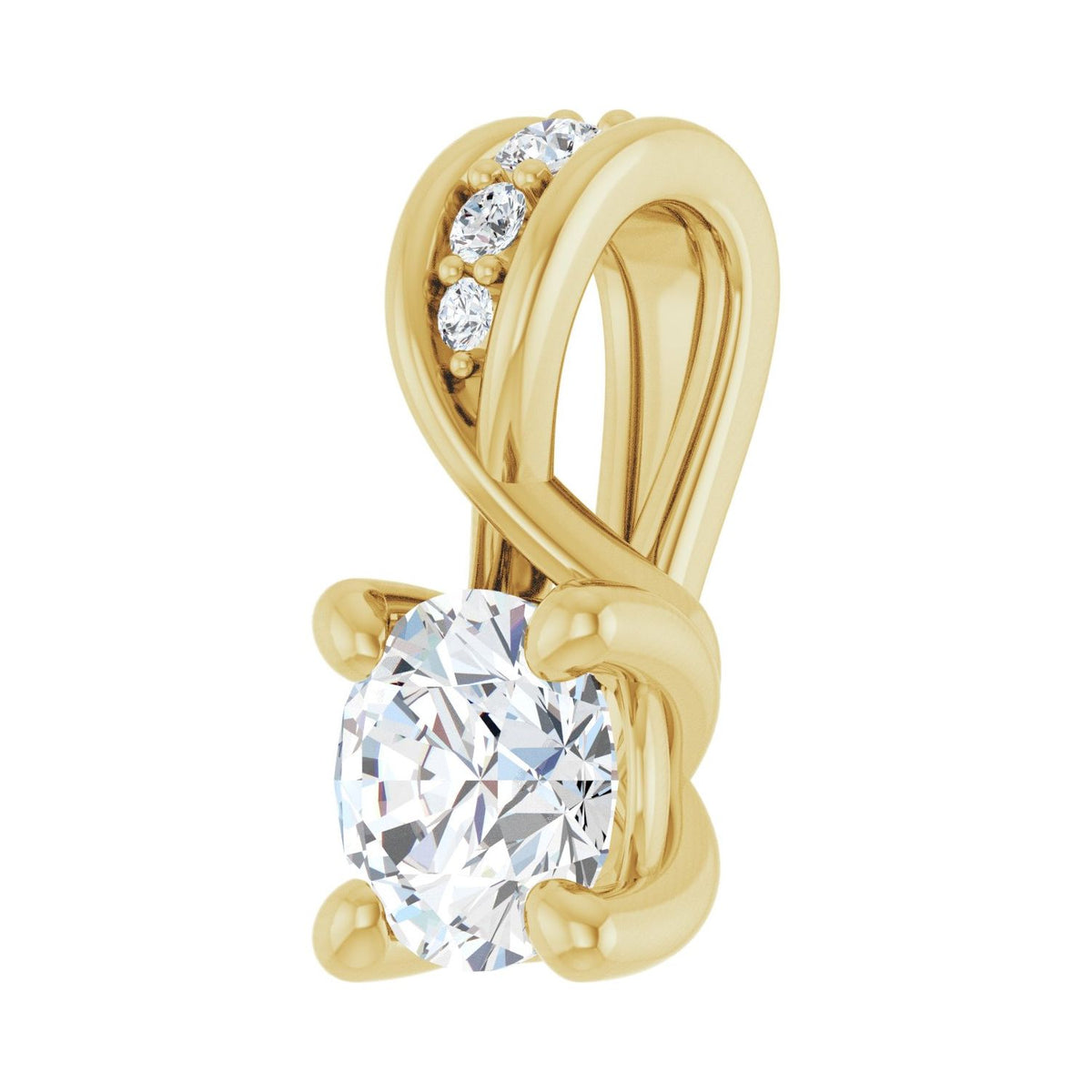 Accented Pendant · 4.3 ct — 14K Yellow Gold view 2