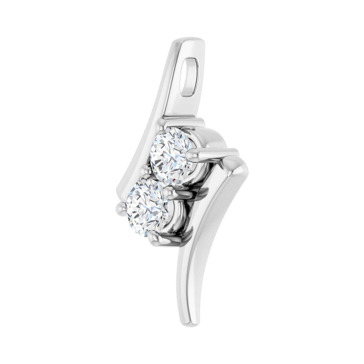 Two-Stone Freeform Pendant · 0.5 ct — 14K White Gold view 2