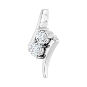 Two-Stone Freeform Pendant · 0.5 ct — 14K White Gold view 2
