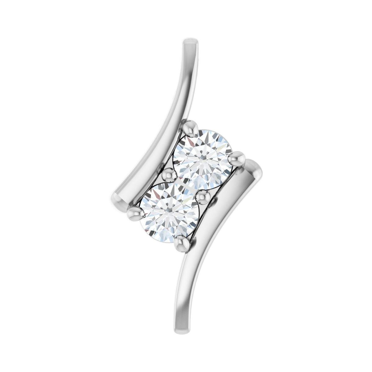 Two-Stone Freeform Pendant · 0.5 ct — 14K White Gold