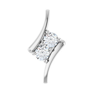 Two-Stone Freeform Pendant · 0.5 ct — 14K White Gold