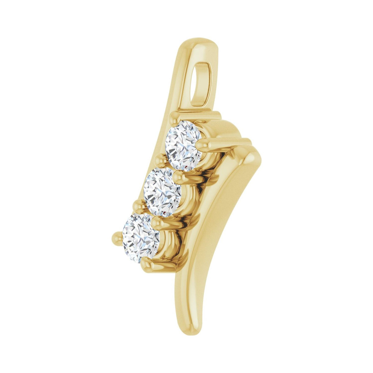 Three-Stone Freeform Pendant · 3.53 ct — 14K Yellow Gold view 2