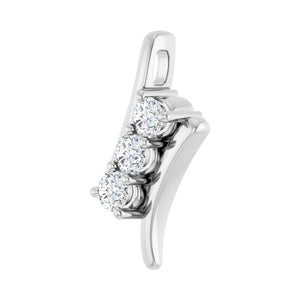 Three-Stone Freeform Pendant · 3.53 ct — 14K White Gold view 2