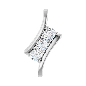 Three-Stone Freeform Pendant · 3.53 ct — 14K White Gold