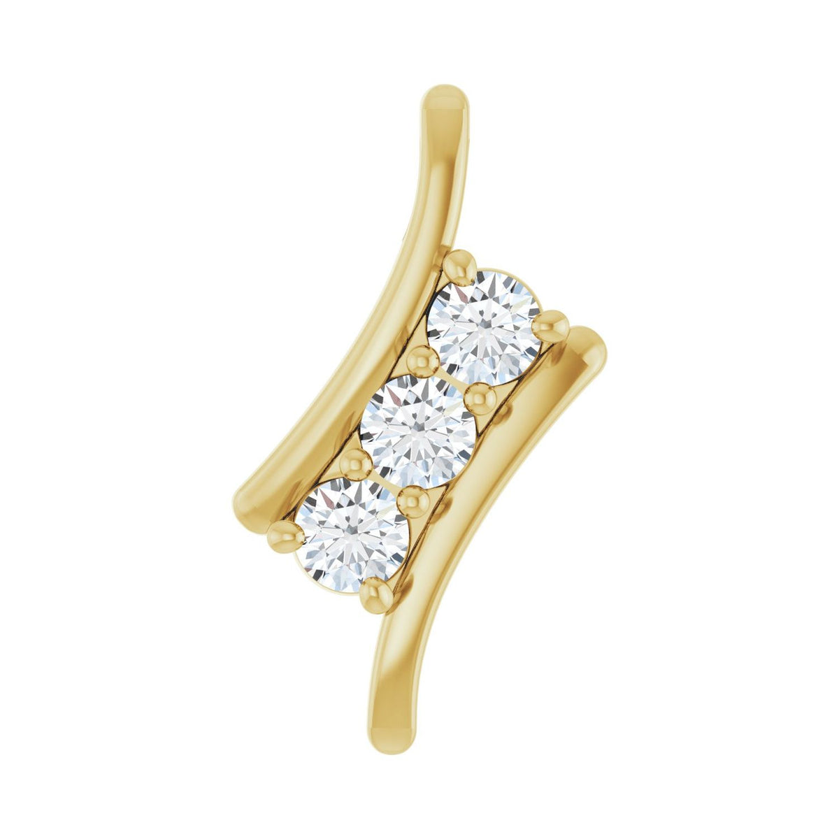 Three-Stone Freeform Pendant · 3.53 ct — 14K Yellow Gold