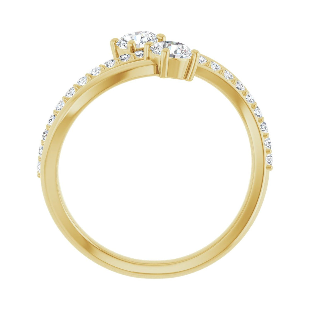 Two-Stone Bypass Ring · 0.75 ct — 14K Yellow Gold view 2