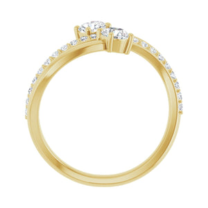 Two-Stone Bypass Ring · 0.75 ct — 14K Yellow Gold view 2