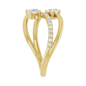 Two-Stone Bypass Ring · 0.75 ct — 14K Yellow Gold view 4