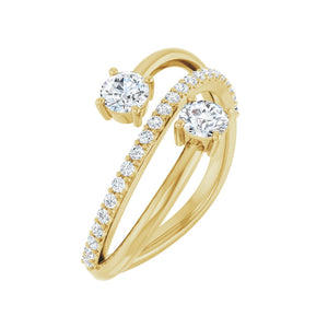 Two-Stone Bypass Ring · 0.75 ct — 14K Yellow Gold