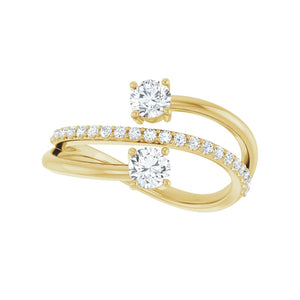 Two-Stone Bypass Ring · 0.75 ct — 14K Yellow Gold view 5