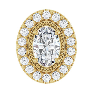 Halo-Style Pendant · 11.13 ct — 14K Yellow Gold