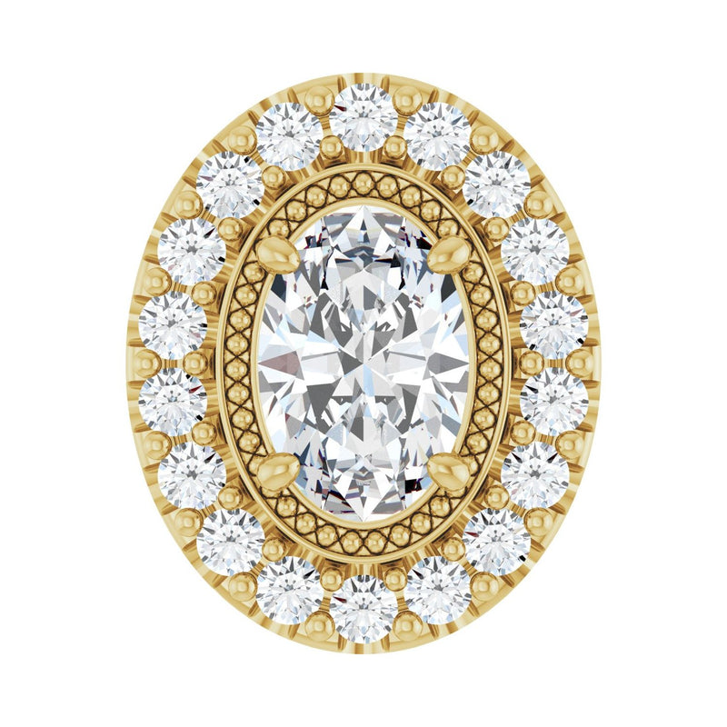 Halo-Style Pendant · 11.13 ct — 14K Yellow Gold