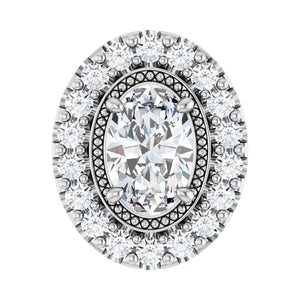 Halo-Style Pendant · 11.13 ct — 14K White Gold