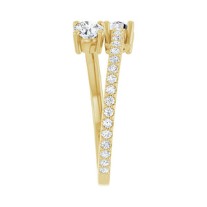 Two-Stone Bypass Ring · 0.88 ct — 14K Yellow Gold view 4