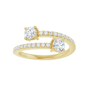 Two-Stone Bypass Ring · 0.88 ct — 14K Yellow Gold view 3