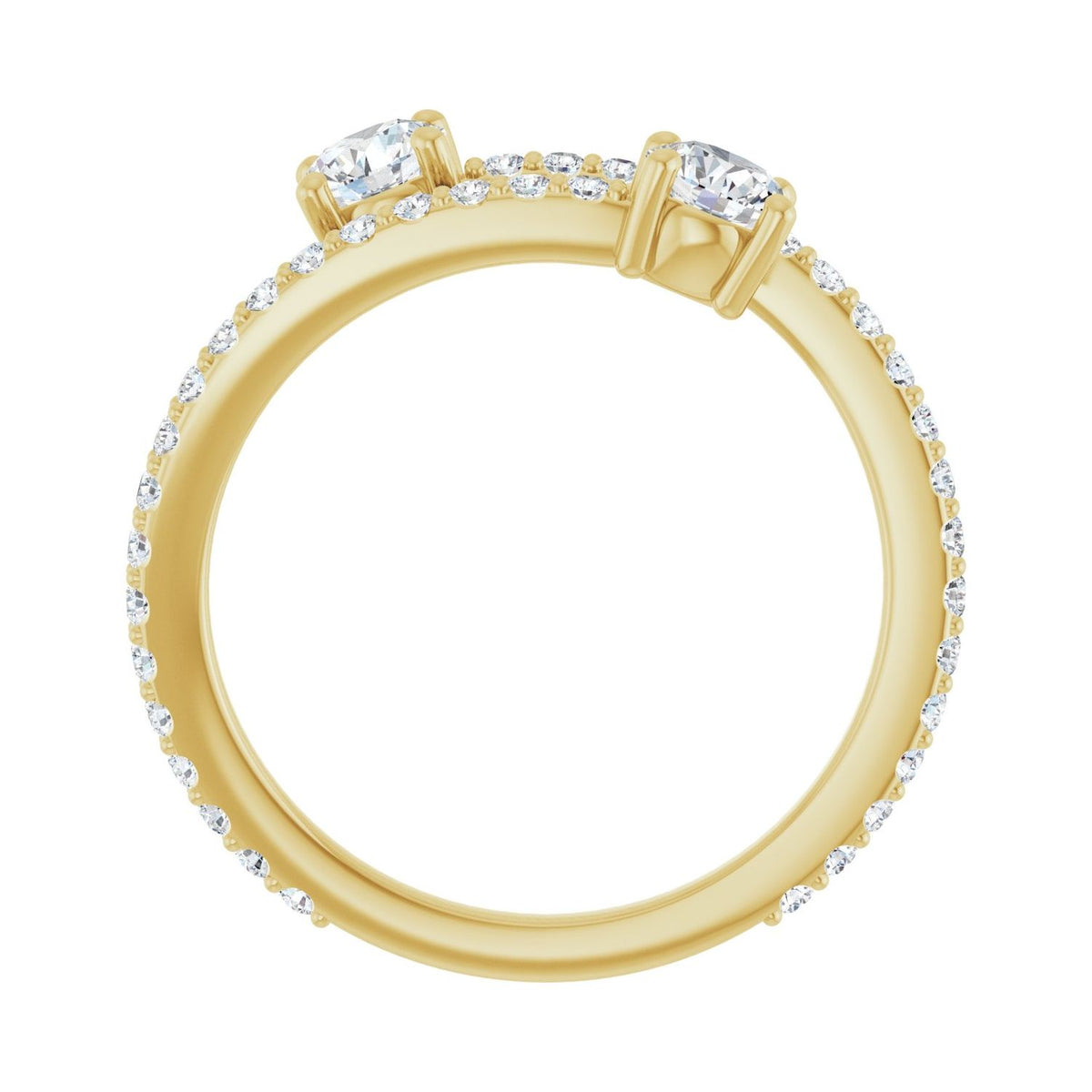 Two-Stone Bypass Ring · 0.88 ct — 14K Yellow Gold view 2