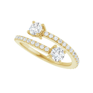Two-Stone Bypass Ring · 0.88 ct — 14K Yellow Gold view 5