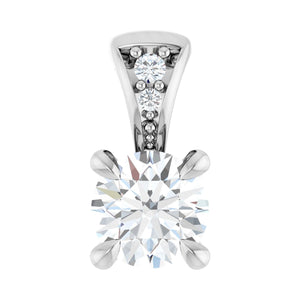 Accented Claw-Prong Pendant · 4.3 ct — 14K White Gold