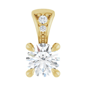 Accented Claw-Prong Pendant · 4.3 ct — 14K Yellow Gold