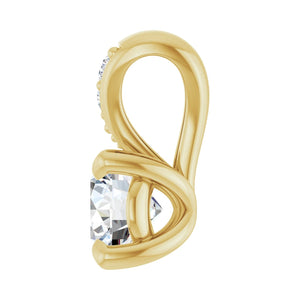 Accented Claw-Prong Pendant · 4.3 ct — 14K Yellow Gold view 3