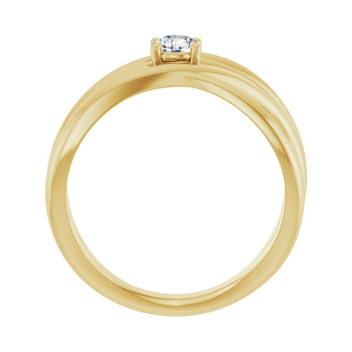 Solitaire Criss-Cross Ring · 0.25–0.5 ct — 14K Yellow Gold view 2