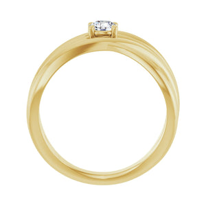 Solitaire Criss-Cross Ring · 0.25–0.5 ct — 14K Yellow Gold view 2