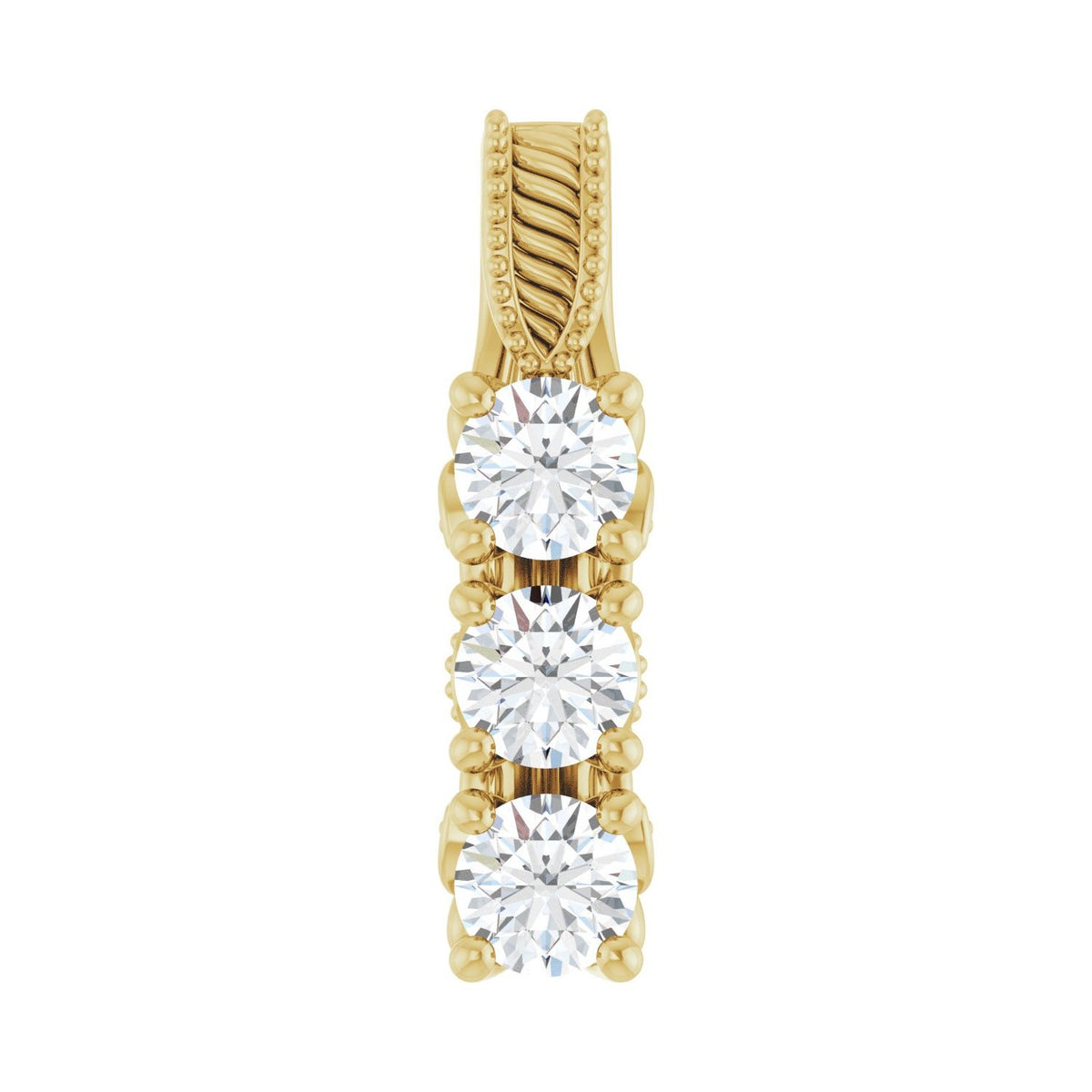 Three-Stone Pendant · 4.42 ct — 14K Yellow Gold