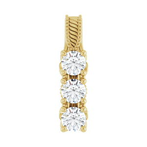 Three-Stone Pendant · 4.42 ct — 14K Yellow Gold