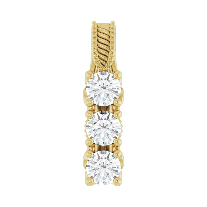 Three-Stone Pendant · 4.42 ct — 14K Yellow Gold