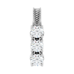 Three-Stone Pendant · 4.42 ct — 14K White Gold