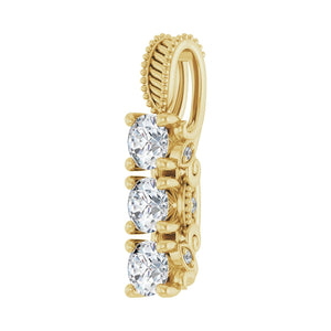 Three-Stone Pendant · 4.42 ct — 14K Yellow Gold view 2