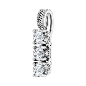 Three-Stone Pendant · 4.42 ct — 14K White Gold view 2