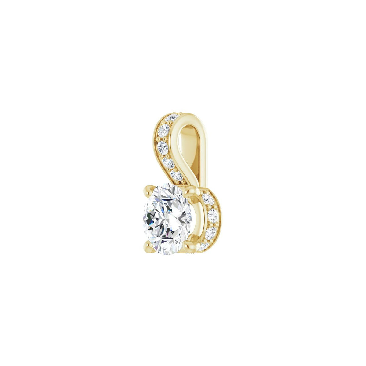 Accented Hidden Halo-Style Pendant · 5.3 ct — 14K Yellow Gold view 2