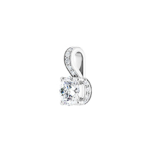 Accented Hidden Halo-Style Pendant · 5.3 ct — 14K White Gold view 2