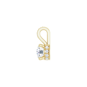Accented Hidden Halo-Style Pendant · 5.3 ct — 14K Yellow Gold view 3