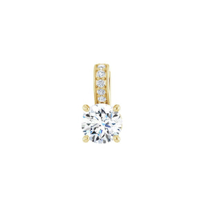 Accented Hidden Halo-Style Pendant · 5.3 ct — 14K Yellow Gold