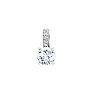 Accented Hidden Halo-Style Pendant · 5.3 ct — 14K White Gold
